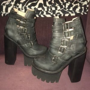 Jeffrey Campbell platform buckle shoes